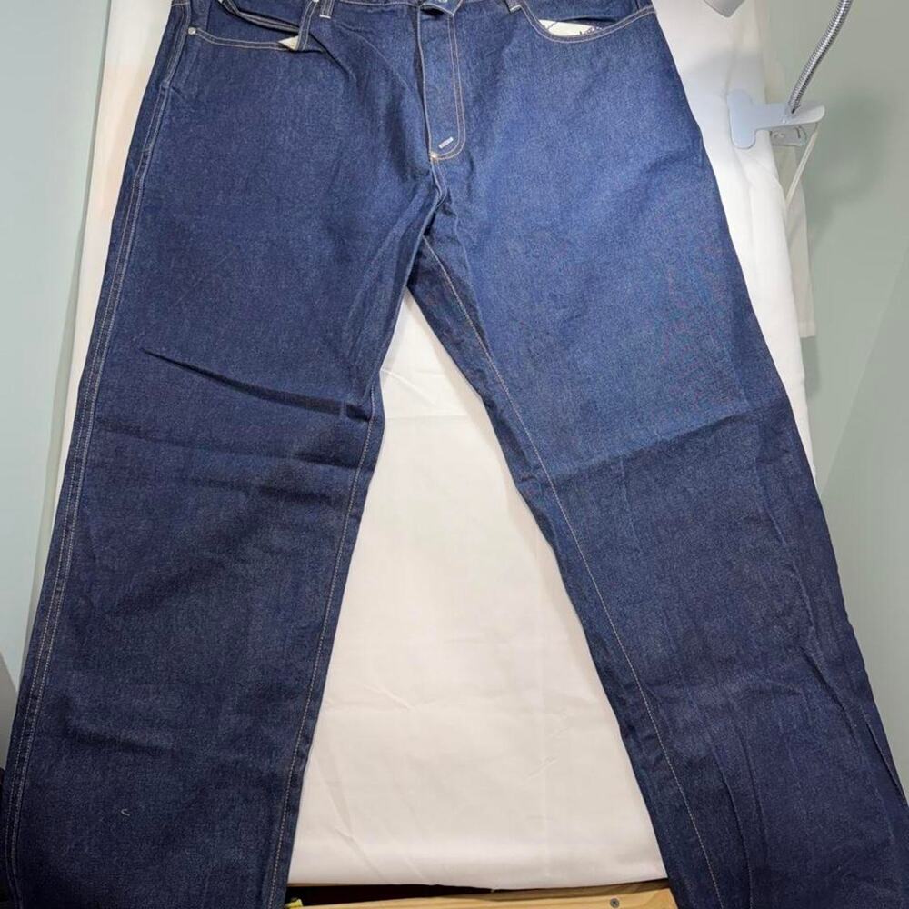 VTG 90s Phat Farm Jeans 40x34 Baggy Wide Leg Dark Denim Flag Patch Y2K